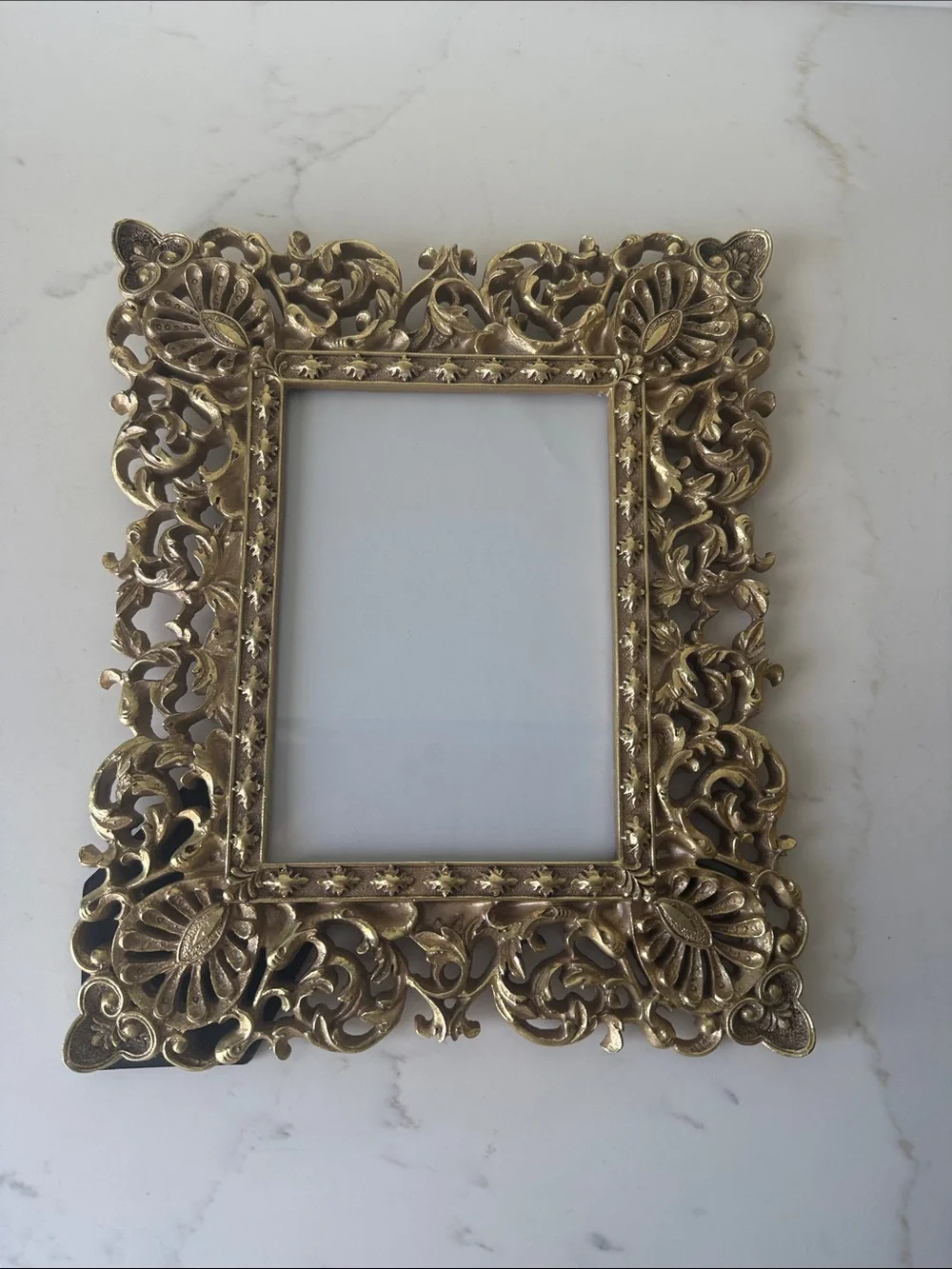 Gold Tone Picture Frame with Glass